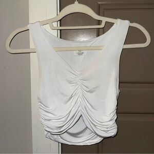 Elegant White Ruched Women's Top